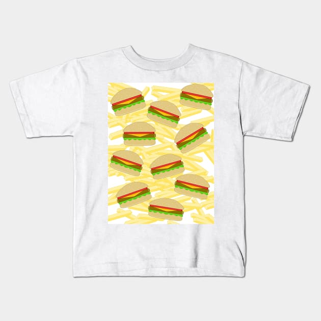 CHEESEBURGERS With Fries Kids T-Shirt by SartorisArt1